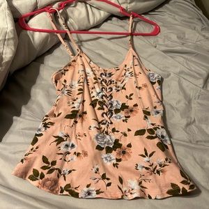 American eagle pink flower women’s tank top